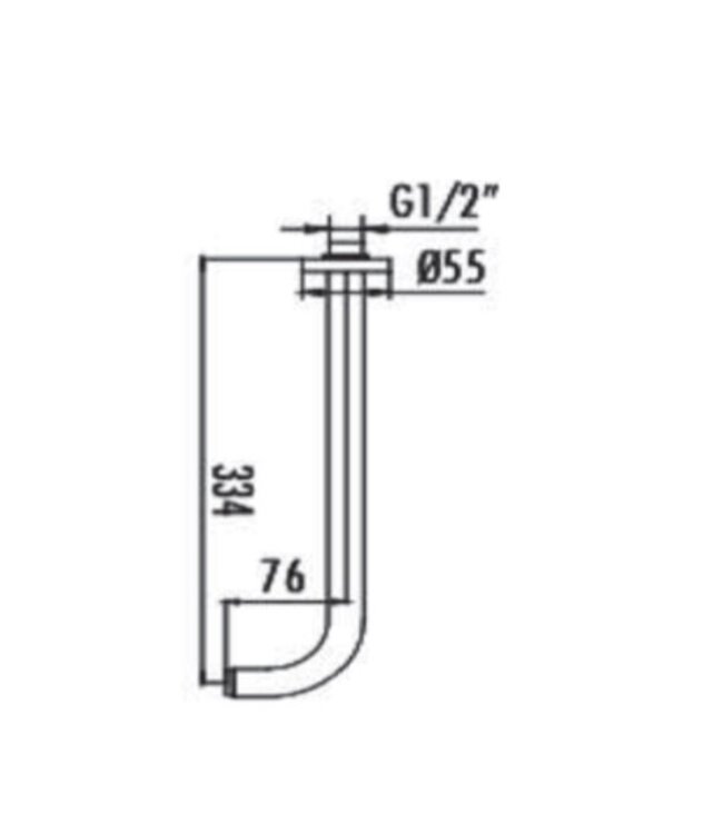 Inbouw Douchearm Rond Mat zwart Aloni Donna Wandbevestiging Wandarm 33,4 cm Mat Zwart Wandmontage