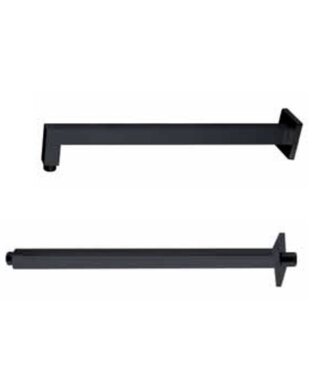 CREAVIT Inbouw Douchearm Vierkant Mat zwart Aloni Donna Wandbevestiging Wandarm 38,6 cm Mat Zwart Wandmontage