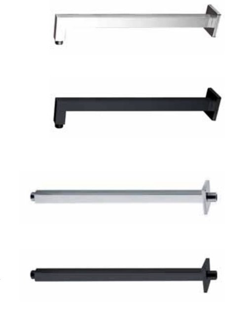 Inbouw Douchearm Vierkant Mat zwart Aloni Donna Wandbevestiging Wandarm 38,6 cm Mat Zwart Wandmontage