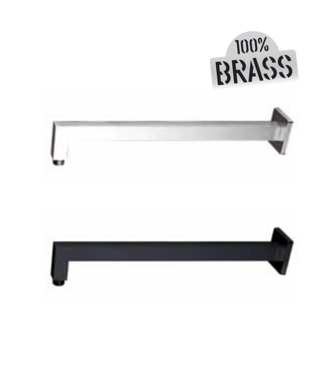 Inbouw Douchearm Vierkant Mat zwart Aloni Donna Wandbevestiging Wandarm 38,6 cm Mat Zwart Wandmontage