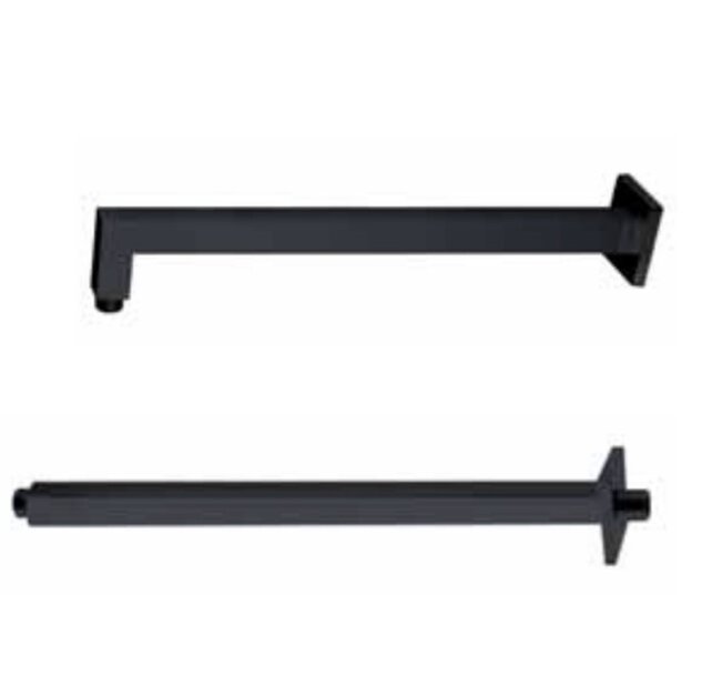 Inbouw Douchearm Vierkant Mat zwart Plafondbevestiging Aloni Donna Plafondarm 30 cm Mat Zwart Plafondmontage