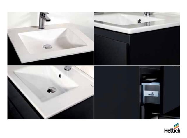 Creavit Sally Badkamermeubel Mat Zwart 100x50x45cm met Keramische Wastafel met 1 kraangat met overloop twee lades softclose