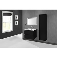 Creavit Sally Badkamermeubel Mat Zwart 60x50x45cm met Keramische Wastafel met 1 kraangat met overloop twee lades softclose