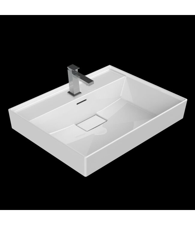 Industrieel Badkamermeubel Creavit Sharp 100x47x50cm met Stalen frame en wastafel met 1 kraangat overloop