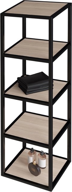 Industriele Stalen frame 135x35x35cm Mat Zwart Kolomkast Creavit Sharp met 5 lagen