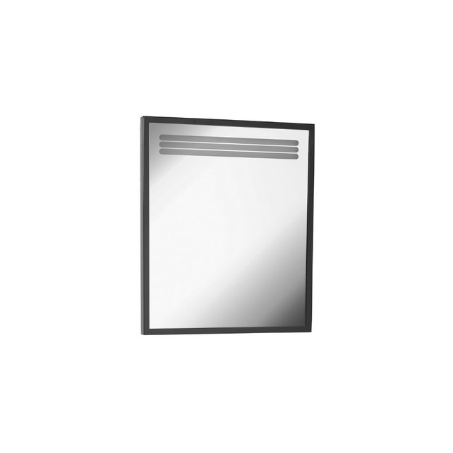 Badkamermeubel Arya Zwart 68x85x45 Compleet set Spiegel Stalen frame en wastafel met 1 kraangat overloop