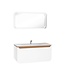 Design Badkamermeubel Set Pion Wit 120x85x53cm met Spiegel led verlichting en kolomkast 1 kraangat