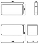 Design Badkamermeubel Set Pion Wit 120x85x53cm met Spiegel led verlichting en kolomkast 1 kraangat