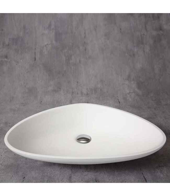Waskom Solid Surface 63x42x14 cm Mat Wit Corona Ovaal