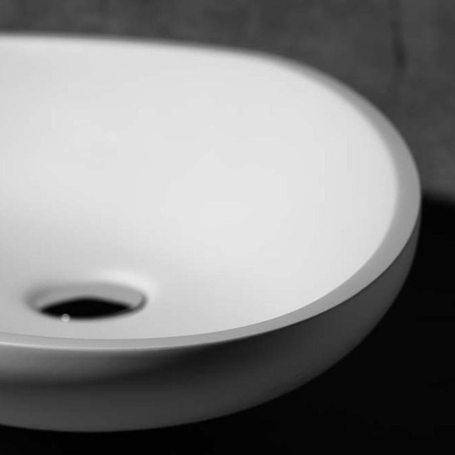 Waskom Solid Surface 63x42x14 cm Mat Wit Corona Ovaal