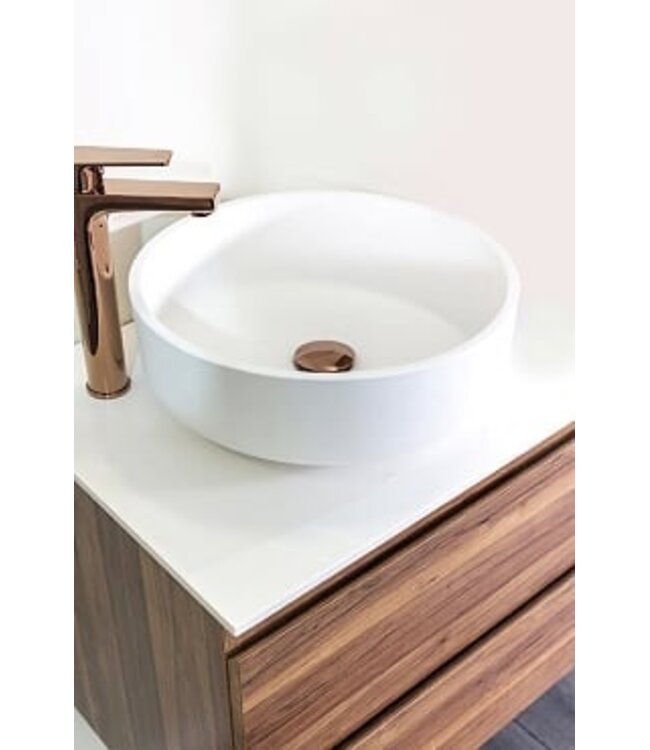 CREAVIT Waskom SUN Solid Surface Mat Wit 40x13 Rond