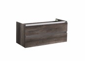 Wastafelonderkast Trendline 140x47x52 cm Century Oak met aluminium greeplijst softclose lades Wastafelonderkast Trendline 140x47x52 cm Century Oak met aluminium greeplijst softclose lades