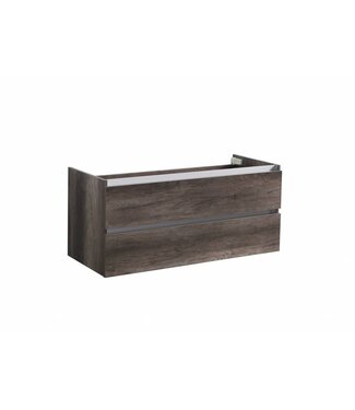 SANI-SUPPLY Wastafelonderkast Trendline 140x47x52 cm Century Oak met aluminium greeplijst softclose lades