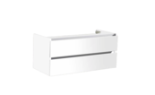 Wastafelonderkast Trendline 140cm Hoogglans Wit met aluminium greeplijst  lades  softclose