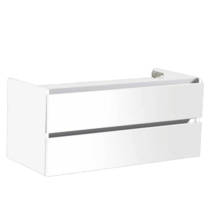 Wastafelonderkast Trendline 140cm Hoogglans Wit met aluminium greeplijst  lades  softclose