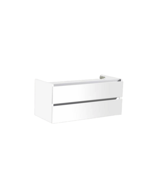 SANI-SUPPLY Wastafelonderkast Trendline 140cm Hoogglans Wit met aluminium greeplijst  lades  softclose