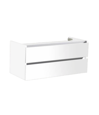 SANI-SUPPLY Onderkast Wastafel 120cm Hoogglans Wit Sanipro Trendline met greeplijst aluminium 120x47x52 cm Softclose lades