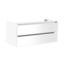 SANI-SUPPLY Onderkast Wastafel 120cm Hoogglans Wit Sanipro Trendline met greeplijst aluminium 120x47x52 cm Softclose lades