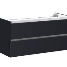 Onderkast Wastafel 120cm Hoogglans Antraciet SaniPro Trendline met greeplijst aluminium 120x47x52 cm