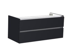 Onderkast Wastafel 120cm Hoogglans Antraciet SaniPro Trendline met greeplijst aluminium 120x47x52 cm