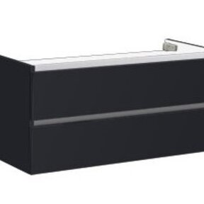 Onderkast Wastafel 120cm Hoogglans Antraciet SaniPro Trendline met greeplijst aluminium 120x47x52 cm