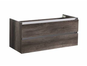 Wastafelonderkast Trend Line Century Oak 120x47x52 cm  met greeplijst aluminium twee softclose lades