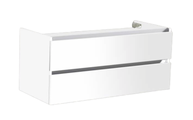 Onderkast Wastafel Mat Wit 120cm Sanipro Trendline met greeplijst aluminium 2 softclose lades 120x47x52 cm Onderkast Wastafel Mat Wit 120cm Sanipro Trendline met greeplijst aluminium 2 softclose lades 120x47x52 cm