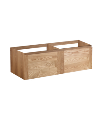 SANI-SUPPLY Wastafelonderkast Vision Wood Eiken 120x47x50 cm met greeplijst 2 lades softclose
