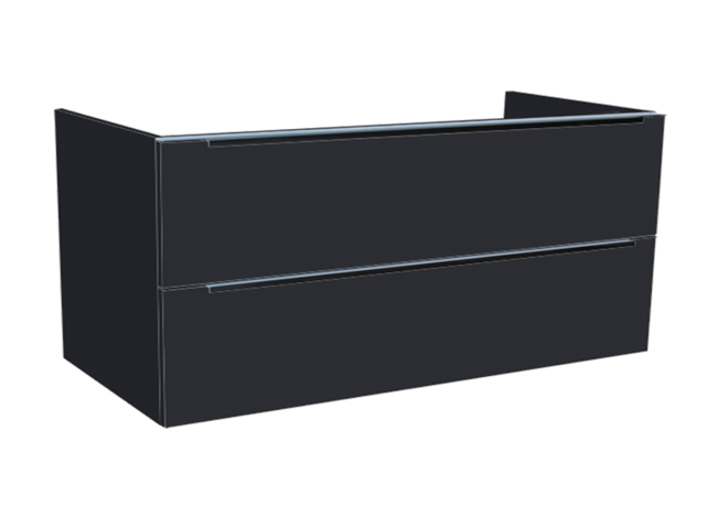 Wastafelonderkast  Senza 120x47x50 cm Hoogglans Antraciet 2 Softclose lades