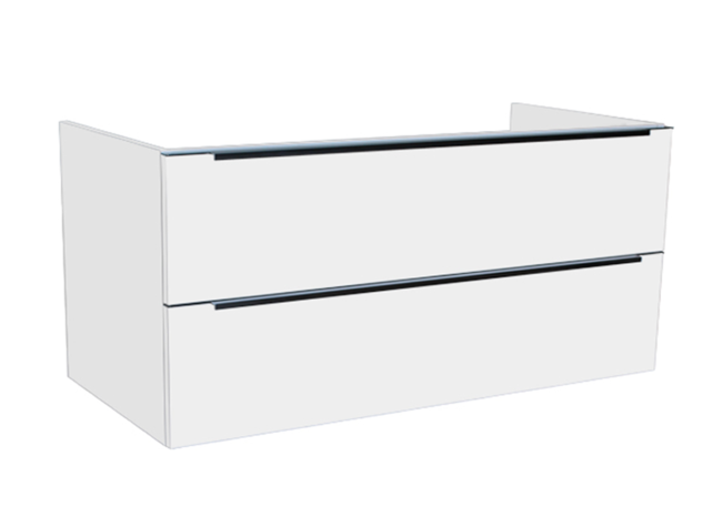 Wastafelonderkast Senza 120x47x50 cm Hoogglans Wit 2 Softclose lades