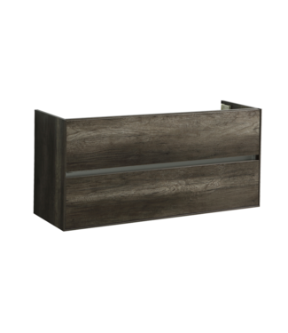 SANI-SUPPLY Onderkast 120cm Century Oak Korpus Greeploos SaniPro Infinity en Front in het Verstek met greeplijst Aluminium 120 x47x50 cm