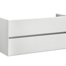 Onderkast 120cm Hoogglans Wit Korpus Greeploos SaniPro Infinity en Front in het Verstek met greeplijst Aluminium 120 x47x50 cm