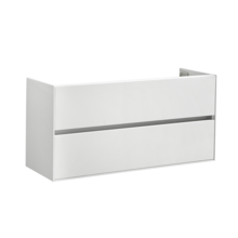 Onderkast 120cm Hoogglans Wit Korpus Greeploos SaniPro Infinity en Front in het Verstek met greeplijst Aluminium 120 x47x50 cm