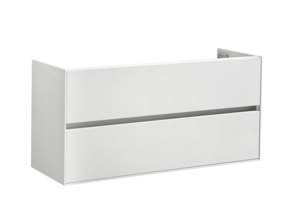 Onderkast 120cm Hoogglans Wit Korpus Greeploos SaniPro Infinity en Front in het Verstek met greeplijst Aluminium 120 x47x50 cm