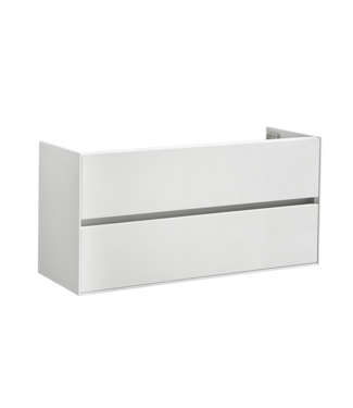 SANI-SUPPLY Onderkast 120cm Hoogglans Wit Korpus Greeploos SaniPro Infinity en Front in het Verstek met greeplijst Aluminium 120 x47x50 cm