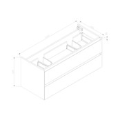 Badkamermeubel Infinity Century Oak 120x47x50cm SaniPro badmeubel met mineraal marmer wastafel 2 lades softclose kraangaten