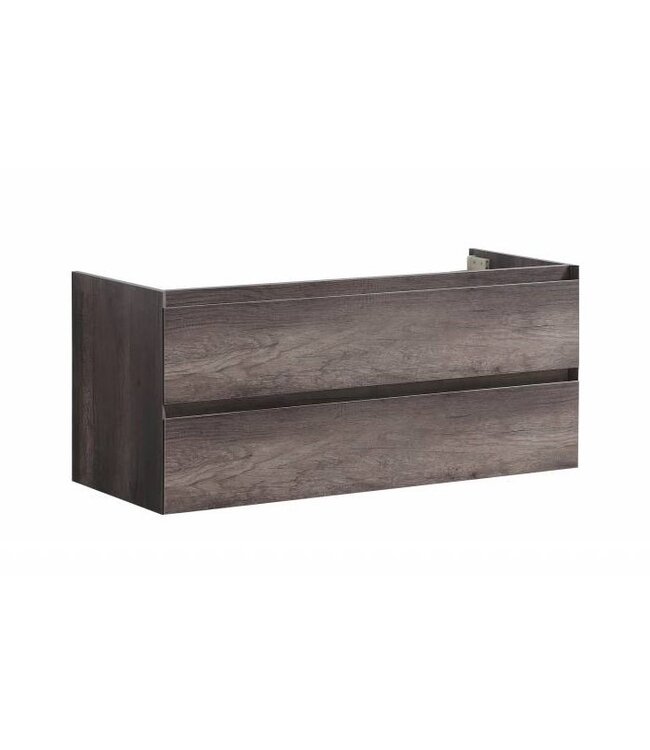 Badkamermeubel Infinity Century Oak 120x47x50cm SaniPro badmeubel met mineraal marmer wastafel 2 lades softclose kraangaten