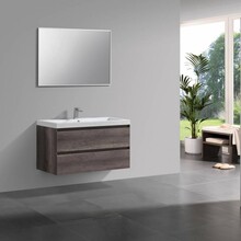 Badkamermeubel Infinity Century Oak 100x47x50cm SaniPro badmeubel met mineraal marmer wastafel 2 lades softclose met kraangaten