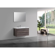 Badkamermeubel Infinity Century Oak 100x47x50cm SaniPro badmeubel met mineraal marmer wastafel 2 lades softclose met kraangaten