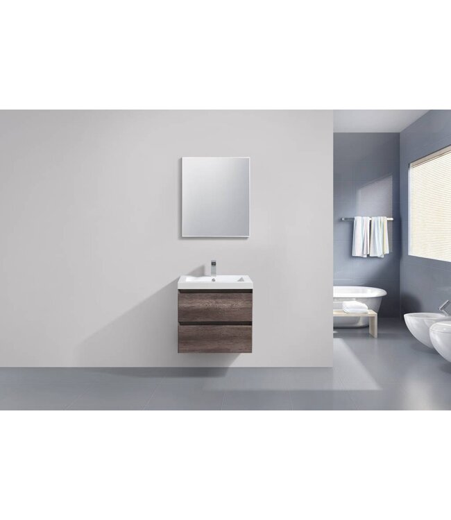 Badkamermeubel Infinity Century Oak 60x47x50cm SaniPro badmeubel met mineraal marmer wastafel 2 lades softclose met kraangaten