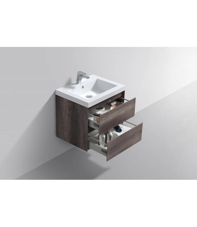 Badkamermeubel Infinity Century Oak 60x47x50cm SaniPro badmeubel met mineraal marmer wastafel 2 lades softclose met kraangaten