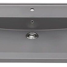 Creavit Sally Keramisch Wastafel Antraciet 100cm met overloop kraangat 1