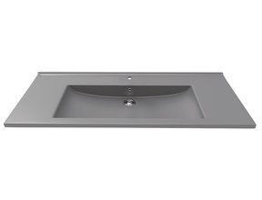 Creavit Sally Keramisch Wastafel Antraciet 100cm met overloop kraangat 1