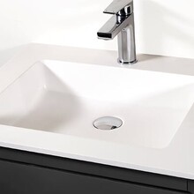 Creavit Sally Solid Surface wastafel 60cm Mat Wit met kraangat 1 zonder overloop.