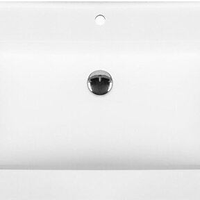 Creavit Sally Solid Surface wastafel 100cm Mat Wit met kraangat 1 zonder overloop.