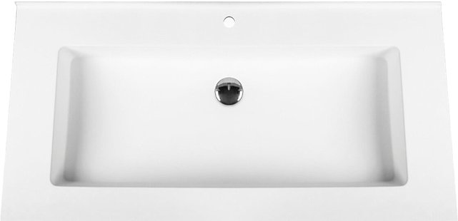 Creavit Sally Solid Surface wastafel 100cm Mat Wit met kraangat 1 zonder overloop.