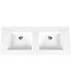 Creavit Sally Solid Surface wastafel 120cm Mat Wit dubbele wasbak met kraangat 2 zonder overloop.