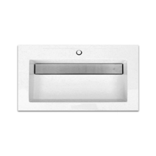 Wastafel 100cm SaniPro Senza Mineraalmarmer Hoogglans Wit met verdekte afvoer met kraangat 1 of 2  100x47x5 cm