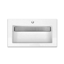 Wastafel 80cm SaniPro Senza mineraalmarmer Hoogglans Wit met verdekte afvoer kraangaten 1 80x47x5 cm