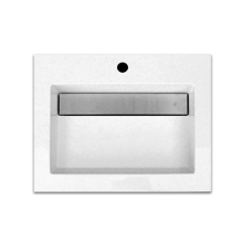 Wastafel 60cm SaniPro Senza Mineraalmarmer hoogglans Wit met verdekte afvoer kraangaten 1 60x47x5 cm